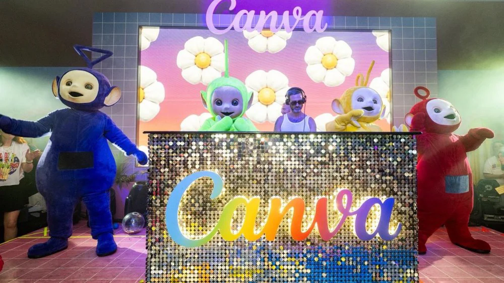 Teletubbies celebran el Orgullo LGBTQ+ en fiesta de Canva durante Cannes Lions