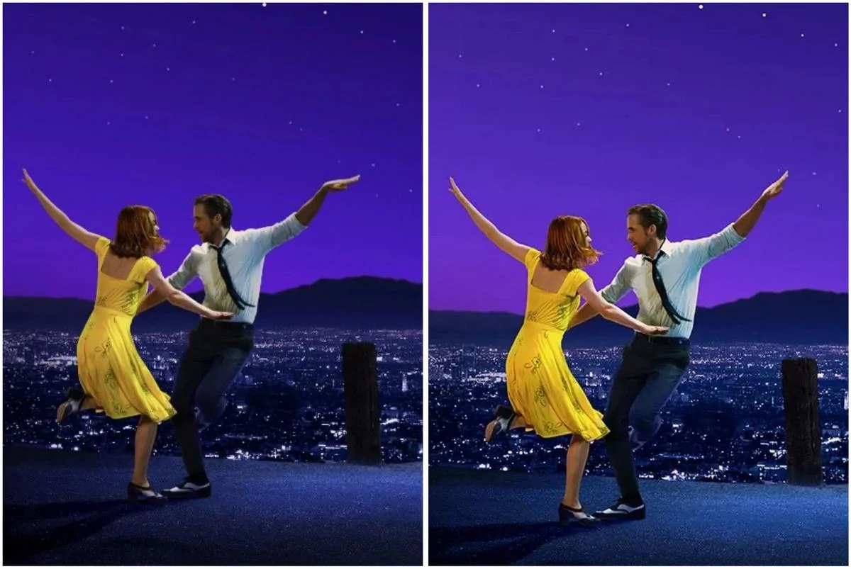 Corrigen la 'La La Hand' de Ryan Gosling en póster de reestreno de La La Land