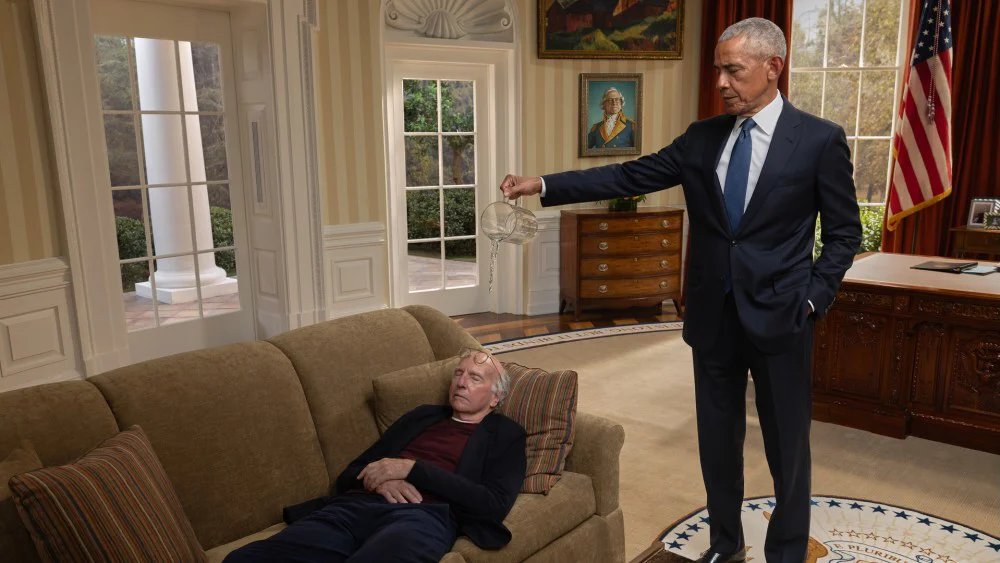 Barack Obama cierra la controversia del 'traje color tan' en el final de la serie de Larry David