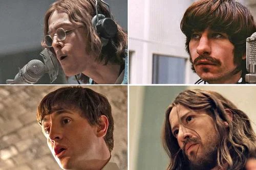 Actores de películas biográficas de los Beatles recrean portada de Abbey Road en Londres